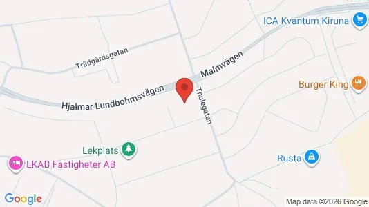 Lägenheter att hyra i Kiruna - kort over placeringen