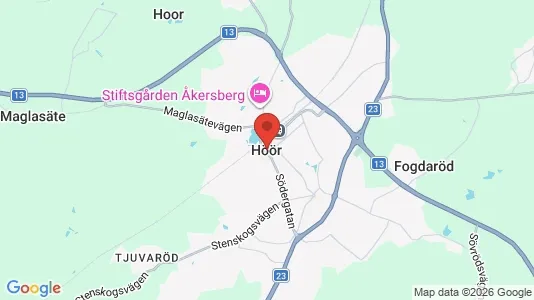 Hus till salu i Höör - kort over placeringen