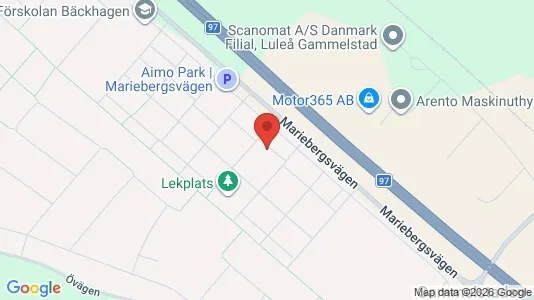 Lägenheter att hyra i Luleå - kort over placeringen