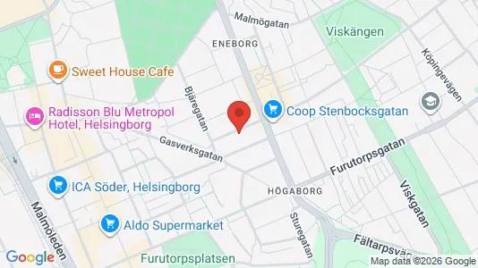 Lägenheter att hyra i Helsingborg - kort over placeringen