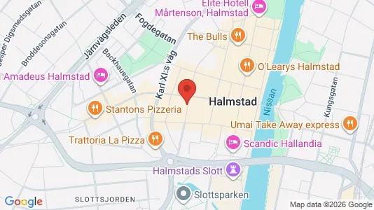 Lägenheter att hyra i Halmstad - kort over placeringen