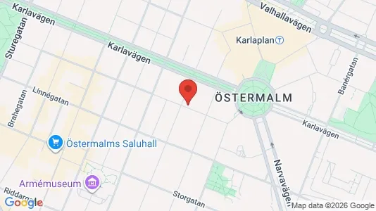 Lägenheter till salu i Östermalm - kort over placeringen