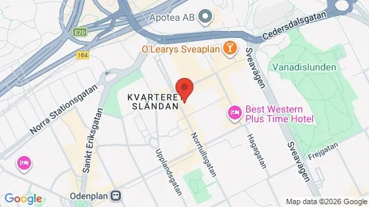 Lägenheter till salu i Vasastan - kort over placeringen