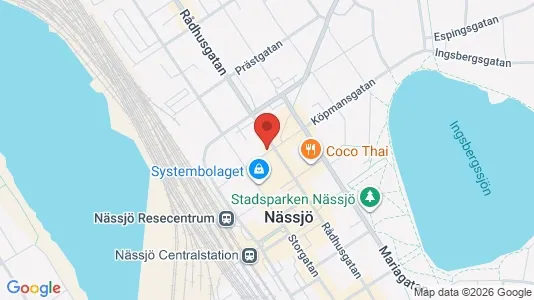 Bostadsrätter till salu i Nässjö - kort over placeringen