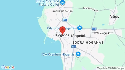 Hus till salu i Höganäs - kort over placeringen