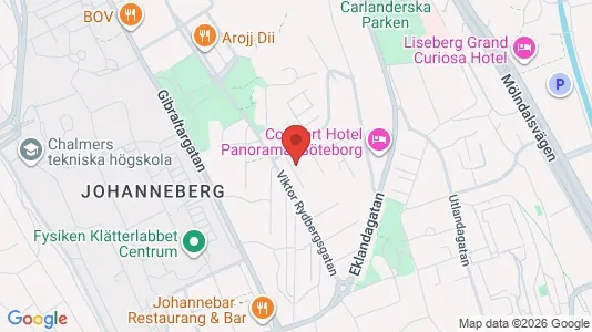 Lägenheter till salu i Johanneberg - kort over placeringen