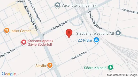 Lägenheter till salu i Gävle - kort over placeringen