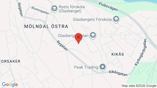 Lägenheter att hyra i Mölndal - kort over placeringen