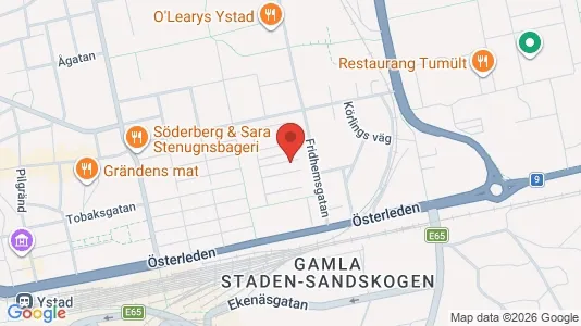 Lägenheter att hyra i Ystad - kort over placeringen