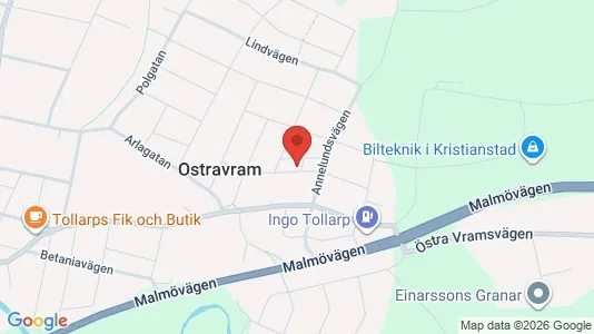 Lägenheter att hyra i Kristianstad - kort over placeringen