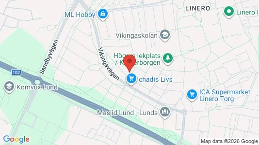 Lägenheter att hyra i Lund - kort over placeringen