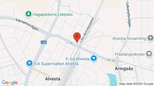 Lägenheter att hyra i Alvesta - kort over placeringen