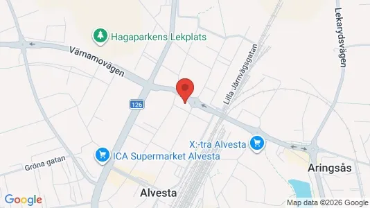 Lägenheter att hyra i Alvesta - kort over placeringen