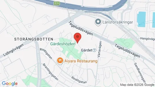 Lägenheter att hyra i Gärdet/Djurgården - kort over placeringen