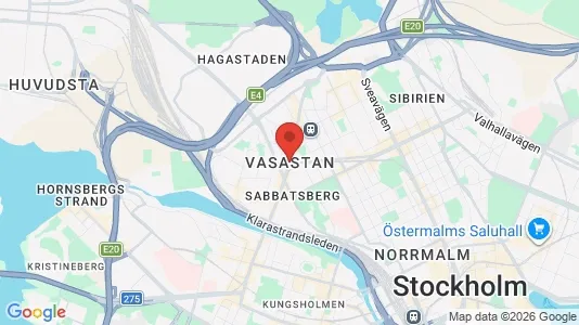 Lägenheter till salu i Vasastan - kort over placeringen