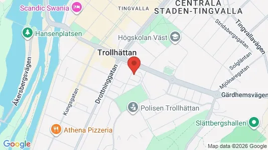 Bostadsrätter till salu i Trollhättan - kort over placeringen