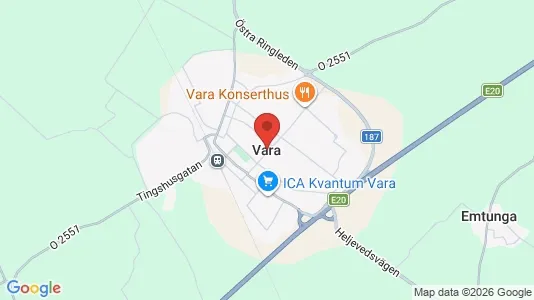 Lägenheter att hyra i Vara - kort over placeringen