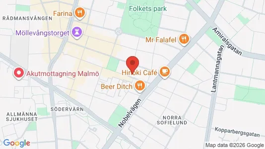 Lägenheter att hyra i Malmö Centrum - kort over placeringen
