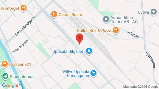 Lägenheter att hyra i Uppsala - kort over placeringen