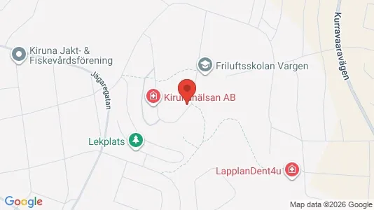 Lägenheter att hyra i Kiruna - kort over placeringen