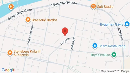 Lägenheter att hyra i Gävle - kort over placeringen
