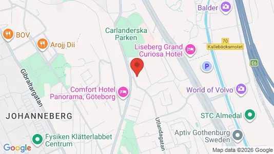 Lägenheter att hyra i Johanneberg - kort over placeringen