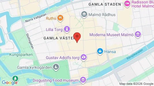 Bostadsrätter till salu i Malmö Centrum - kort over placeringen