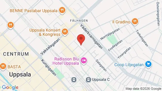 Lägenheter till salu i Uppsala - kort over placeringen