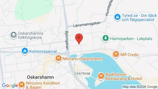 Lägenheter att hyra i Oskarshamn - kort over placeringen