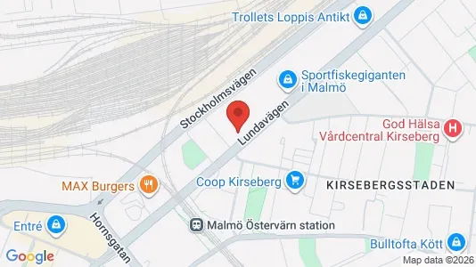 Lägenheter att hyra i Kirseberg - kort over placeringen