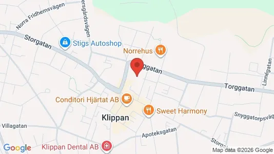 Lägenheter att hyra i Klippan - kort over placeringen