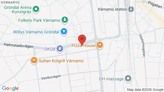 Lägenheter att hyra i Värnamo - kort over placeringen