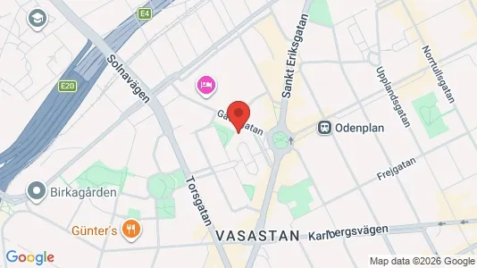 Bostadsrätter till salu i Vasastan - kort over placeringen