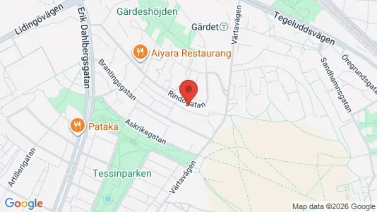 Bostadsrätter till salu i Gärdet/Djurgården - kort over placeringen