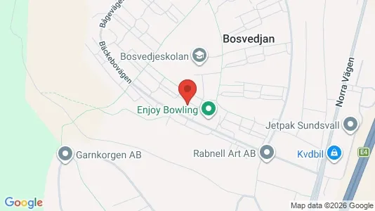 Bostadsrätter till salu i Sundsvall - kort over placeringen