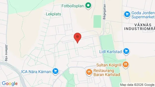 Bostadsrätter till salu i Karlstad - kort over placeringen