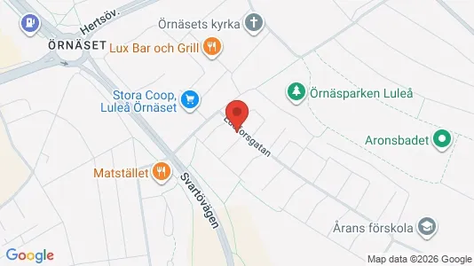 Lägenheter att hyra i Luleå - kort over placeringen