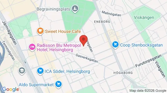 Lägenheter att hyra i Helsingborg - kort over placeringen