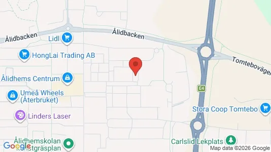 Lägenheter att hyra i Umeå - kort over placeringen