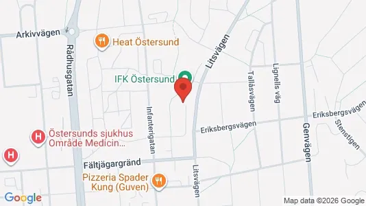 Lägenheter att hyra i Östersund - kort over placeringen