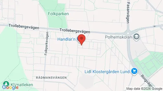 Lägenheter att hyra i Lund - kort over placeringen