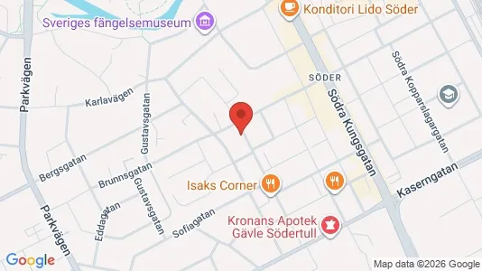 Lägenheter att hyra i Gävle - kort over placeringen