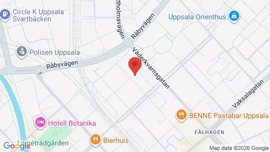 Bostadsrätter till salu i Uppsala - kort over placeringen