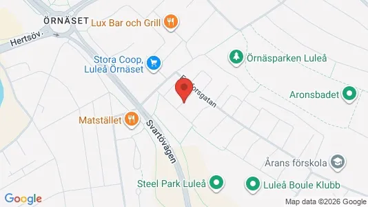 Lägenheter att hyra i Luleå - kort over placeringen