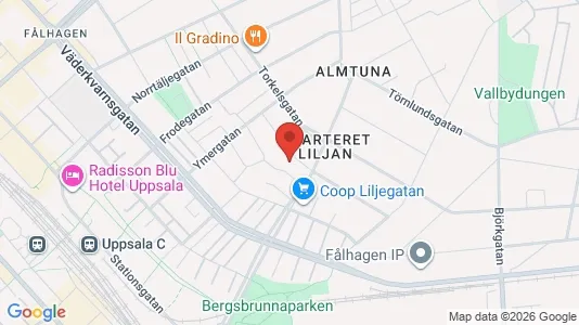 Lägenheter till salu i Uppsala - kort over placeringen