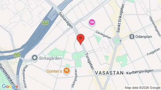 Lägenheter till salu i Vasastan - kort over placeringen