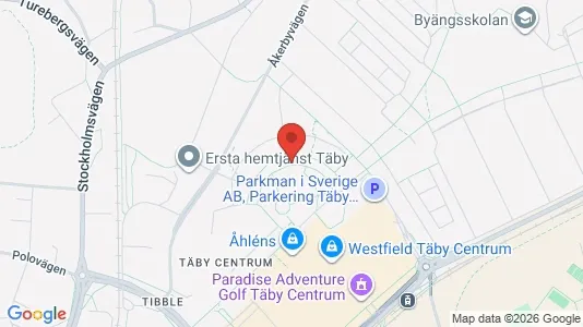 Bostadsrätter till salu i Täby - kort over placeringen