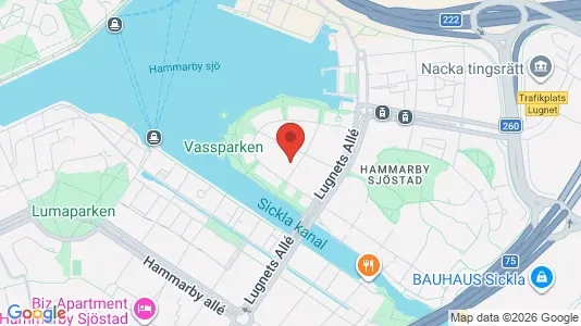 Lägenheter till salu i Hammarbyhamnen - kort over placeringen