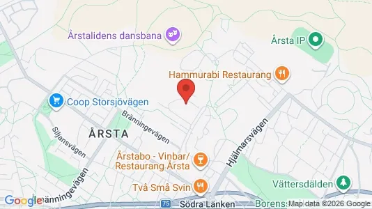 Lägenheter att hyra i Hammarbyhamnen - kort over placeringen