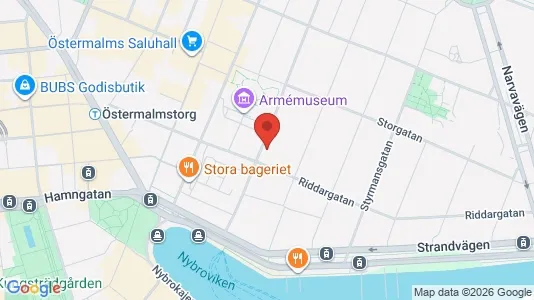 Lägenheter till salu i Östermalm - kort over placeringen